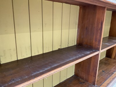 Lot 38 - A Victorian pine bookcase, the upper section...