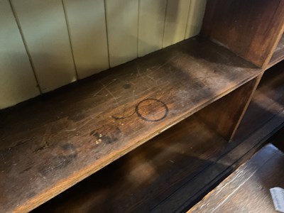 Lot 38 - A Victorian pine bookcase, the upper section...