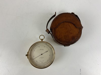 Lot 690 - STANLEY; a leather cased brass compensated...