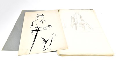 Lot 1421 - A collection of approximately thirty-five pencil life study drawings
