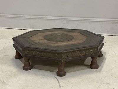 Lot 1542 - A 19th century octagonal Indian Bajot table,...