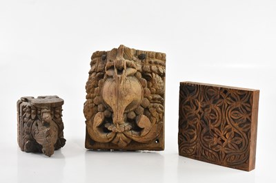 Lot 1539 - Two South East Asian carver corbels in the...
