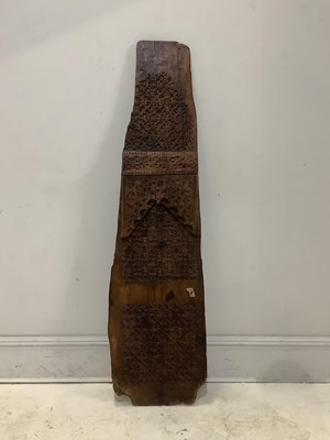 Lot 1523 - A large Eastern style carved section of a door,...