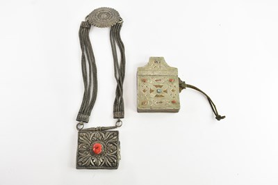 Lot 1518 - A Nepalese Jantar white metal five strand...