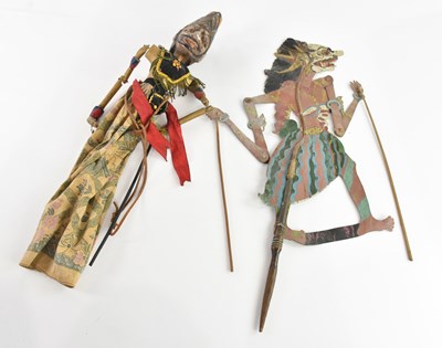 Lot 1524 - An Indonesian hand carved folk puppet, 60cm,...