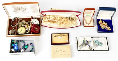Lot 1127 - A collection of costume jewellery, to include...