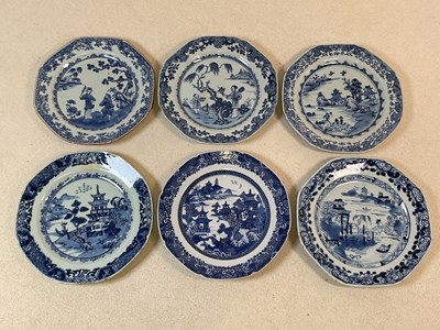 Lot 39 - Four similar circa 1800 Chinese blue and white...