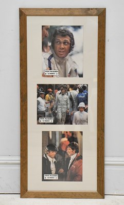 Lot 1480 - STEVE MCQUEEN; a framed montage of three movie...