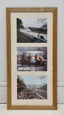Lot 1481 - STEVE MCQUEEN; a framed montage of three photo...