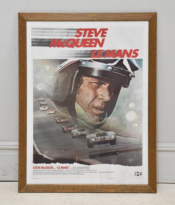 Lot 1483 - STEVE MCQUEEN; a French lithograph movie...