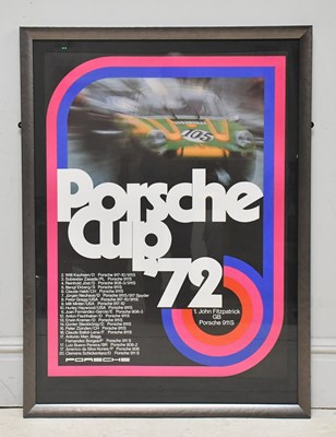 Lot 1478 - PORSCHE; a large racing poster to commemorate...