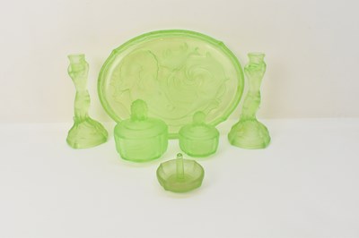 Lot 226 - WALTHER & SOHN; an Art Deco green uranium...