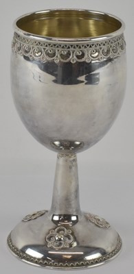 Lot 441 - A modern 925 silver goblet, with overlaid...