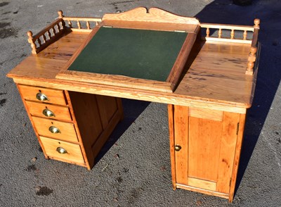 Lot 1687 - A 19th century oak and pine desk