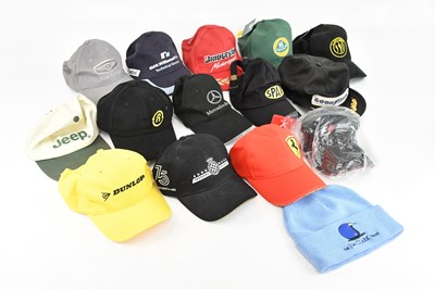 Lot 1486 - Fourteen motor racing caps including BMW...