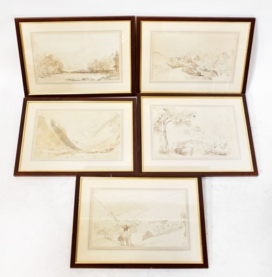 Lot 816 - Five pen and wash studies of Lakeland scenes,...