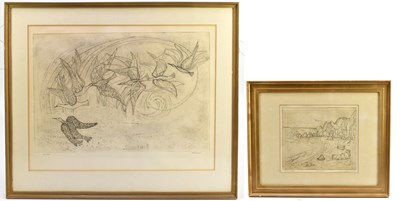 Lot 1437 - DOLF RIESER (SOUTH AFRICAN, 1898-1983); artist proof etching, Sea-shore)