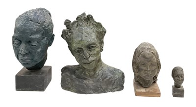 Lot 381 - JO WEBSTER; a group of four bronzed plaster...