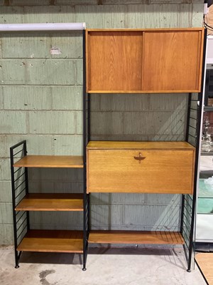 Lot 2775 - STAPLES LADDERAX; a teak modular shelving...