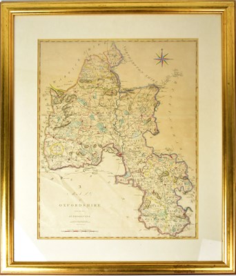 Lot 856 - A hand-coloured map of Oxfordshire, engraved...