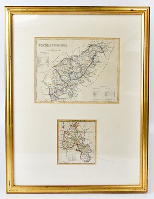 Lot 851 - Two hand-coloured maps, Northamptonshire, 18 x...