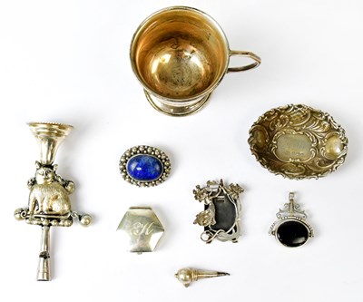 Lot 924 - A collection of hallmarked silver items, to...