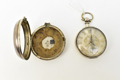 Lot 1144 - JAS INNES; a silver pair cased pocket watch...