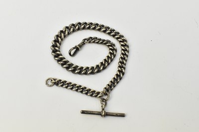 Lot 1151 - A hallmarked silver pocket watch chain with...