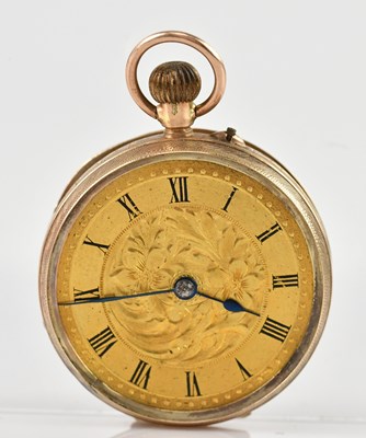 Lot 657 - A 9ct gold open face pocket watch of small...