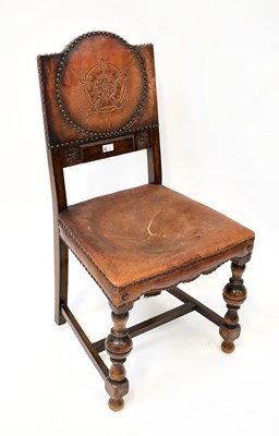 Lot 5 - A late 19th/early 20th century studded leather...