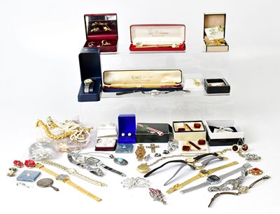 Lot 1141 - A collection of costume jewellery, to include...