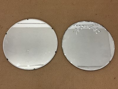 Lot 2852 - Two 1930s circular wall mirrors with bevelled...