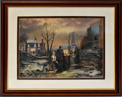 Lot 849 - TOM BROWN (20th century); oil pastel, three...