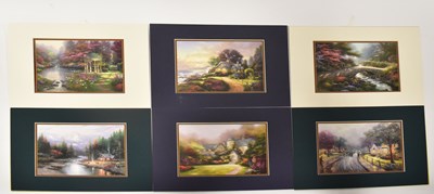 Lot 608 - AFTER THOMAS KINKADE (1958-2012); a set of six...