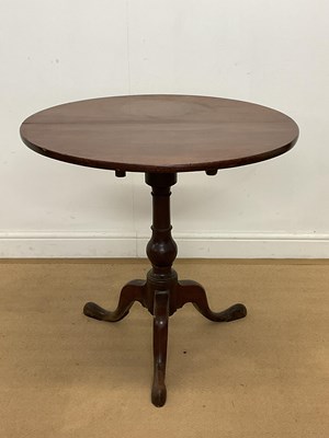 Lot 2864 - An 18th century mahogany tilt-top tripod table,...