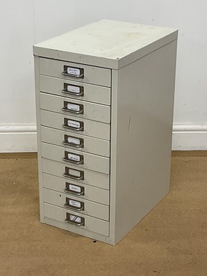 Lot 2844 - A ten drawer metal filing cabinet, height 60cm,...