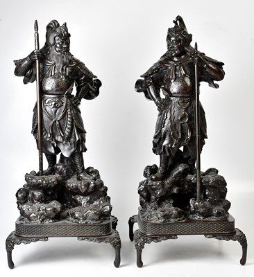 Lot 127 - A pair of 19th century Chinese bronzes of...