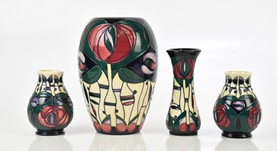 Lot 126 - RACHEL BISHOP FOR MOORCROFT; four vases...