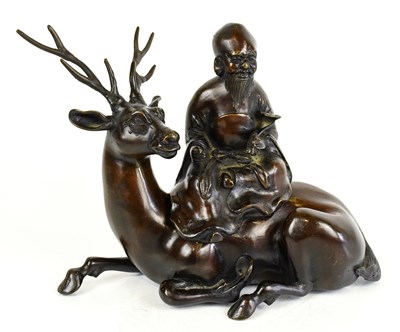 Lot 1185 - A 19th century Japanese bronze censer modelled...