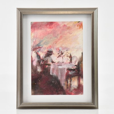 Lot 115 - MARC GRIMSHAW (born 1957); pastel, girl seated...