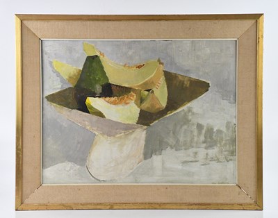 Lot 230 - IOLA SPAFFORD (born 1930); oil on board, still...
