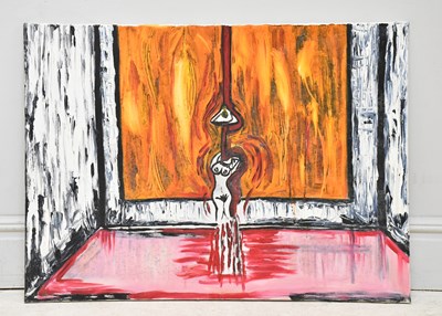 Lot 238 - UNATTRIBUTED; oil on canvas, abstract nude...