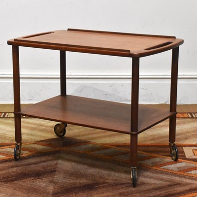 Lot 2118 - A mid century Danish teak two tier dinner...