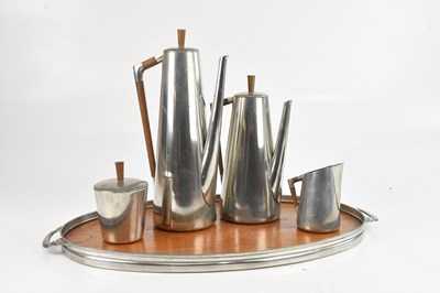 Lot 142 - ROYAL HOLLAND PEWTER; a retro pewter and teak...