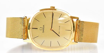 Lot 1161 - OMEGA DE VILLE; a gold-plated wristwatch, the...