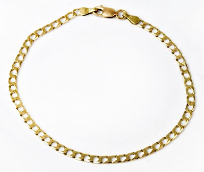 Lot 1080 - A 9ct yellow gold chain link bracelet, length...