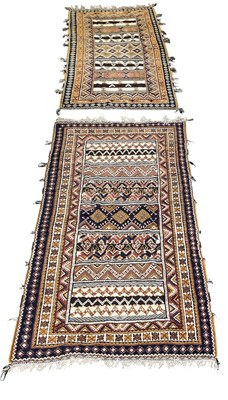 Lot 56 - Two Moroccan hand knotted kilim type woollen...