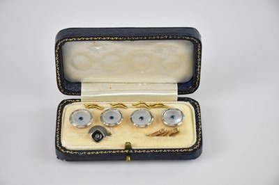 Lot 466 - A cased set of four 9ct white gold...