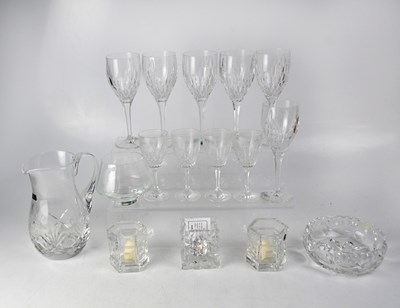 Lot 457 - A set of six crystal wine glasses with a...