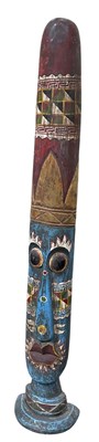 Lot 387 - A large blue, yellow and red hand painted...